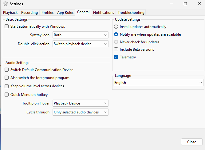 General Settings